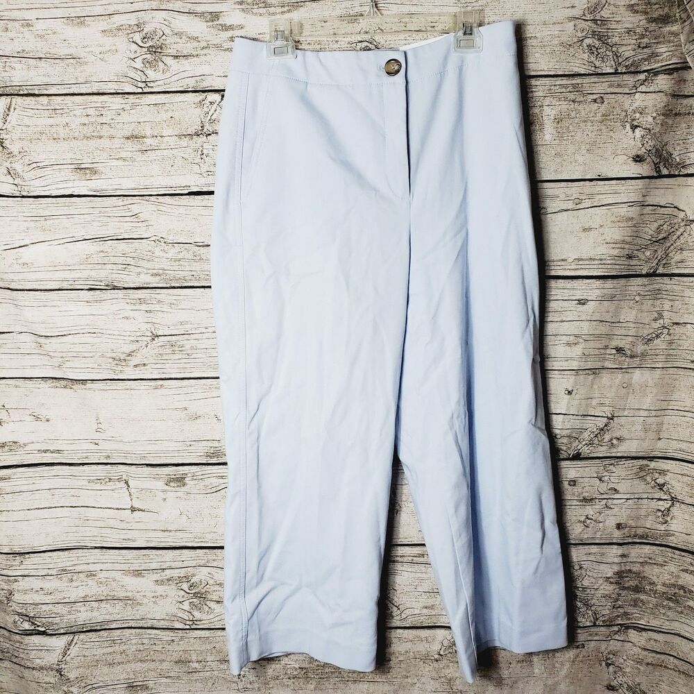 Ann Taylor Blue High-Rise The Wide Leg Crop Pants Size 10